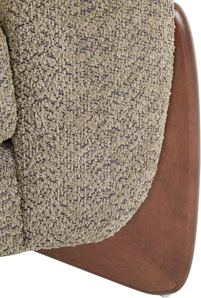 Christopher Knight Home Holly Modern Boucle Fabric Upholstered Club Chair for Living Room, Home Office, Apartment, Relaxing Chair with Removable Cushion and Birch Wood Legs, Light Brown