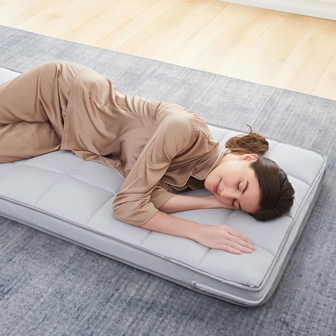 Jamdok 4Inch Cot Mattress Topper,Narrow Twin Gel Memory Foam,Machine Washable Pillow Top Cover,Roll Up Floors Mat,Portable Folding Sleep Pad(75 X 30“)