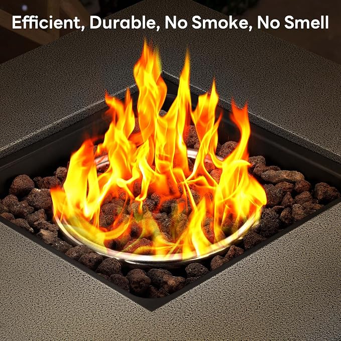 Electactic 28 Inch Propane Fire Pit, 3-in-1 Multi-Use Outdoor Fire Pit Table, 50,000 BTU Steel Gas Fire Pit with Lid & Lava Rock, Add Warmth and Ambience for Patio Deck Garden, Outdoor Gatherings