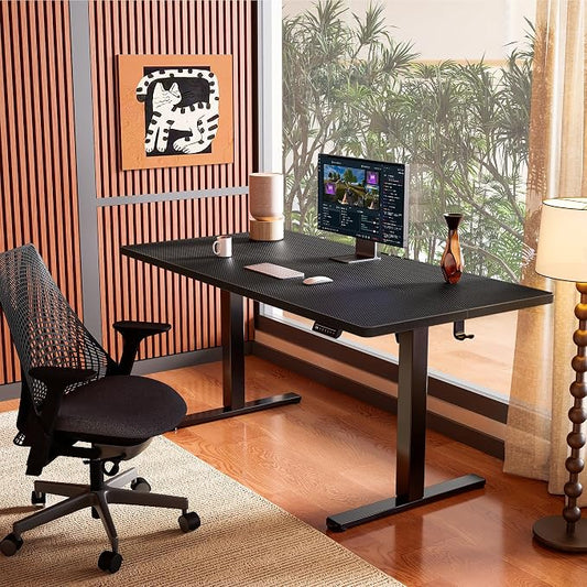 ErGear Height Adjustable Electric Standing Desk, 40 x 24 Inches Sit Stand up Desk, Memory Computer Home Office Desk, Carbon Fiber Black