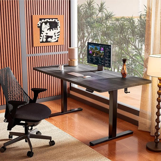 ErGear Height Adjustable Electric Standing Desk, 40 x 24 Inches Sit Stand up Desk, Memory Computer Home Office Desk, Grey