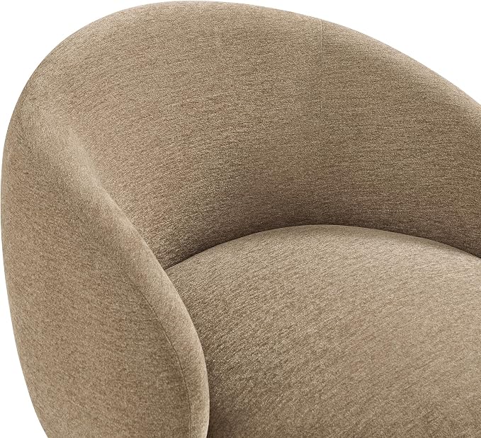 KISLOT Swivel Accent Chair Modern Round Barrel Armchair with Upholstered Performance Fabric for Living Room Bedroom Waitingroom,1 Box,Brown