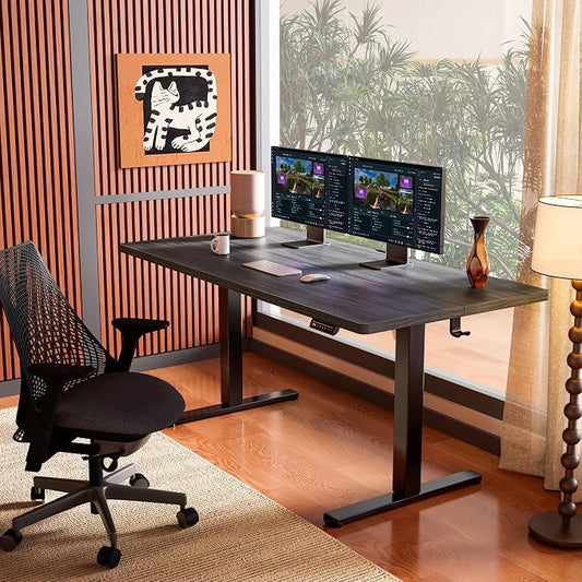 ErGear Height Adjustable Electric Standing Desk, 71 x 30 Inches Sit Stand up Desk, Memory Computer Home Office Desk, Grey