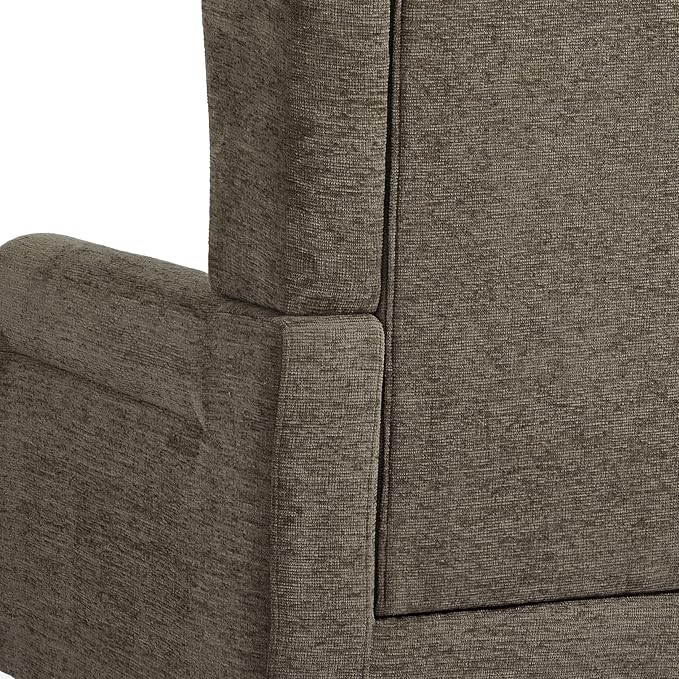 High Back Accent Chairs Set of 2, Upholstered Armchair Wingback Arm Chair for Living Room, Comfy Single Sofa Solid Wood Legs Bedroom Reading Seat - Taupe Tan