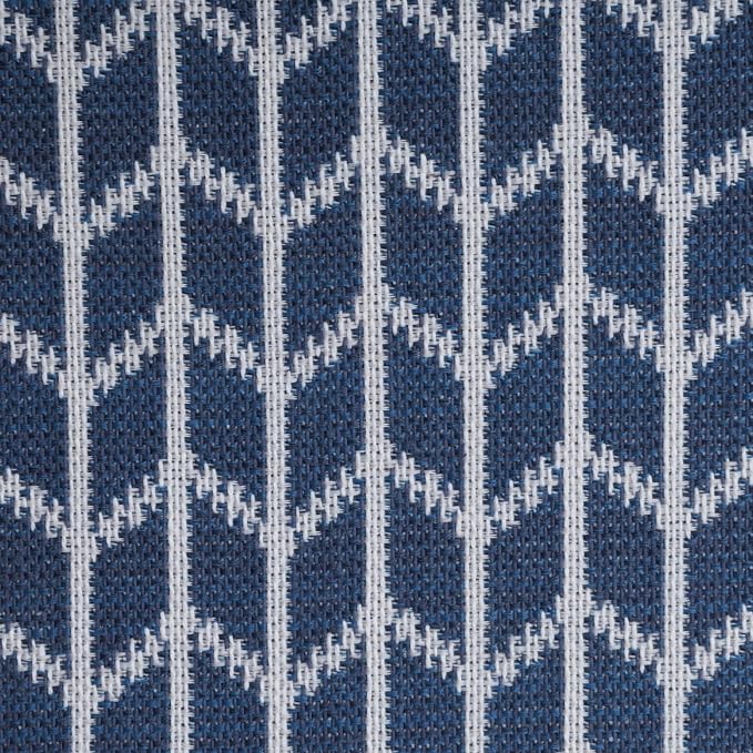 HomePop 18" Classic Square Storage Ottoman - Blue Chevron Print