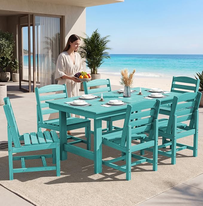 SERWALL Armless Outdoor Dining Chair Set of 2, All Weather Resistant,Aruba
