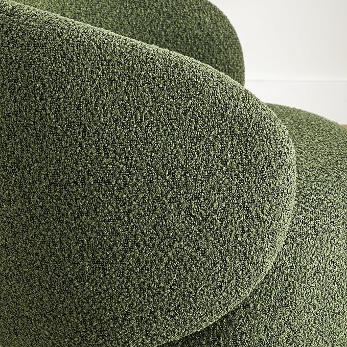 KISLOT Swivel Accent Chair Round Barrel Armchair Upholstered Performance Fabric for Living Room Bedroom Waitingroom,1 Box,Moss Green