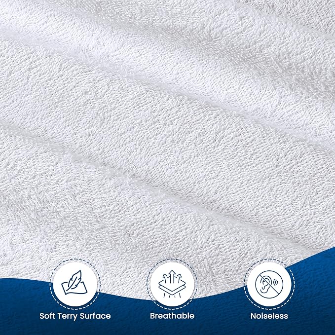 Utopia Bedding Waterproof Mattress Protector California King Size (Pack of 14), Premium Terry Mattress Cover 200 GSM, Breathable, Fitted Style with Stretchable Pockets (White)