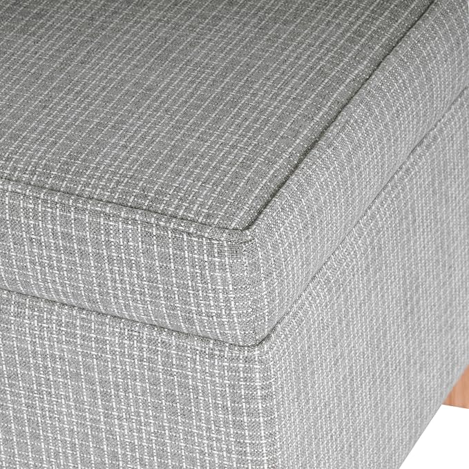 HomePop 18" Classic Square Storage Ottoman - Sage Mini Grid Pattern