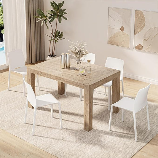 Mobili Fiver, Iacopo Extendable Dining Table, 55.1(86.6) x35.4 in, Oak, for 6-10 People, Expandable Dining Table for Kitchen, Living Room, Italian Furniture