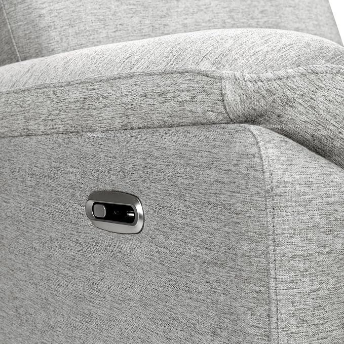 Davinci Suzy Electronic Swivel Recliner with USB Port in Frost Grey, GREENGUARD Gold & CertiPUR-US® Certified