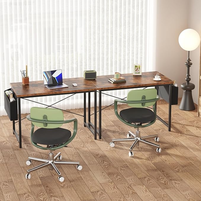 OLIXIS Computer Desk, 44 Inch Home Office Desks for Small Spaces, Writing Craft Study Gaming Table for Bedroom, Modern Computer Workstation with Storage Bag, Rustic Brown