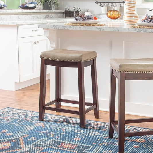 Linon Backless Counter Stool, Brown