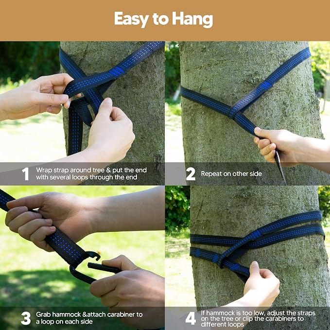 SUNCREAT Hammocks Portable Camping Hammocks with Straps, Hanging Tree Hammock, Green