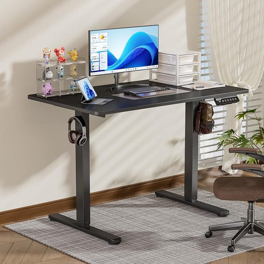 BIZUM 40x24 Inch Electric Standing Desk with Memory Presets, Quiet Motor Height Adjustable Stand Up Desk for Home Office & Gaming, Ergonomic Sit Stand Workstation,Black