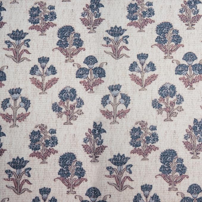HomePop 22" Medium Tufted Storage Ottoman - Blue Floral Pattern