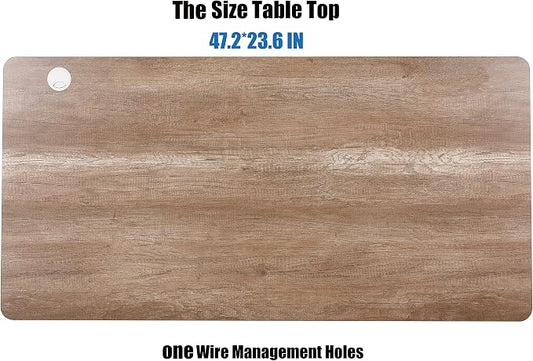 UNICOO Melamine 47.2 x 23.6 Inch Universal Table Top for Standard and Sit to Stand Height Adjustable Home and Office Desk Frames (Tabletop 47.2 - Gray Oak)