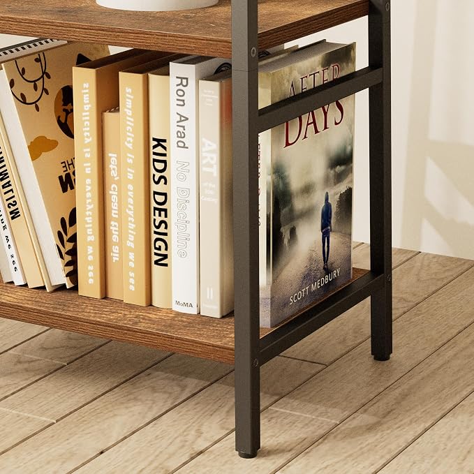 Coat Rack Freestanding, Coat Stand with Metal Basket and Storage Shelves, Hall Tree Free Standing with and 7 Hooks, Clothes Rack Stand Organizer, Rustic Brown and Black