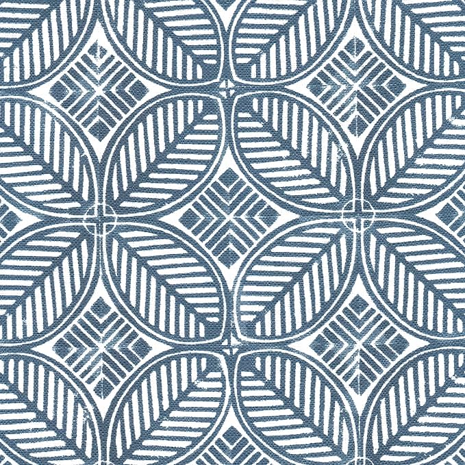 HomePop Home Decor | K7342-A874 | Classic Square Storage Ottoman with Lift Off Lid | Ottoman with Storage for Living Room & Bedroom, Blue Indigo Print, Large