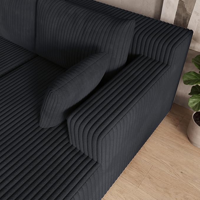 124 Inch Oversized Boneless Sectional Sofa Cloud Couch for Living Room - Symmetrical U Shaped Modular Couches Set with Double Chaise, No Assembly Floor Compression Sofa & Couch
