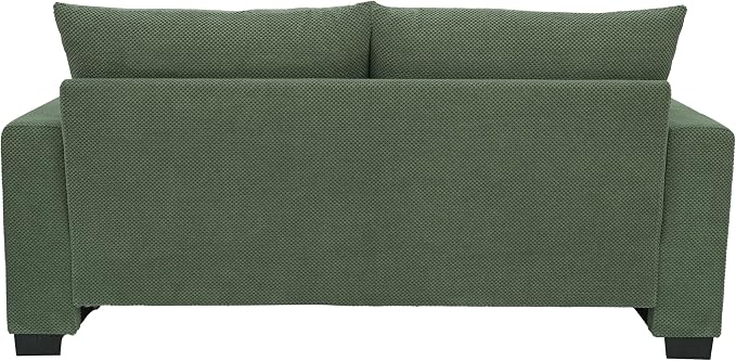 Ball & Cast 69" Loveseat Sofa, Modern Love Seat Couches for Living Room,Upholstered 2 Seater Small Couch with Throw Pillows for Bedroom,Apartment,Office,Easy Assembly,Dark Green