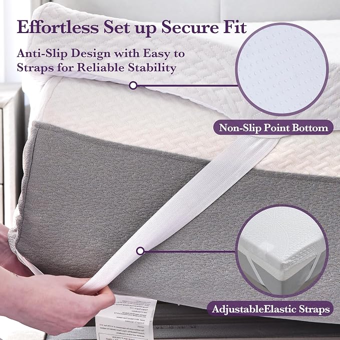 SINWEEK 3 Inch Gel Memory Foam Mattress Topper with Cooling Cover Ventilated Soft Mattress Pad, Bed Topper, CertiPUR-US Certified, King Size