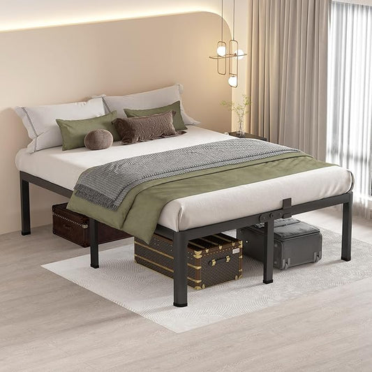 MAF 14 Inch California King Metal Platform Bed Frame with Round Corner Legs, 3000 LBS Heavy Duty Steel Slats Support, Noise Free, No Box Spring Needed, Easy Assembly