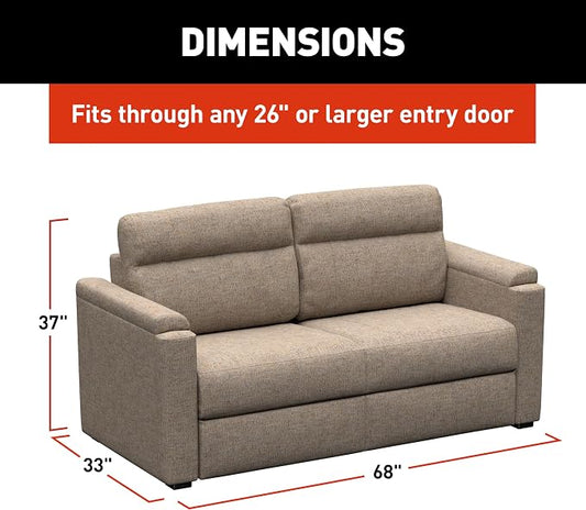 THOMAS PAYNE Signature Heritage Series 68" Dellmead RV Clickback Sleeper Sofa with Automatic, Adjustable Fold-Out Legs, Four Reclining Positions, Easy Transition - 2024044228