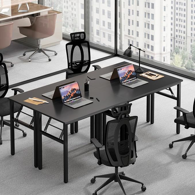 Need Office Computer Desk -35.8 L Sturdy and Heavy Duty Folding Laptop Table,Writing Table/Home Office Desk/Sewing Table, No Assembly Required, White & White Frame