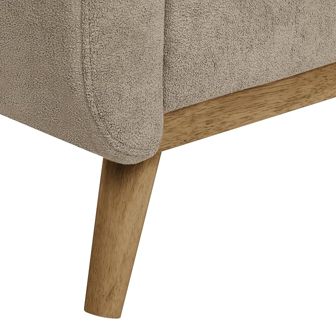 Ball & Cast 67.7" Loveseat Sofa,Mid Century Modern Love Seat Couches for Living Room,Button Tufted Upholstered Small Couch with Solid Wood Legs for Bedroom,Apartment,Office,Easy Assembly,Camel
