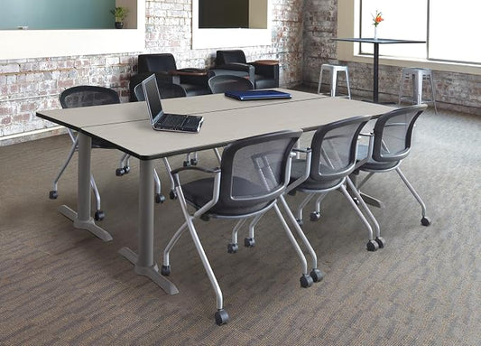 Romig Pillar 84" x 24" Training Table- Maple/Grey Base