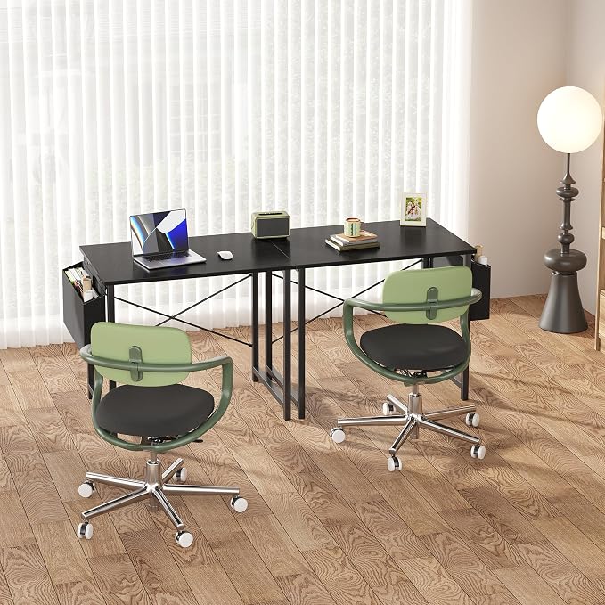 OLIXIS Small Computer Desk, 31 Inch Home Office Desks, Writing Study Craft Work Gaming Table, Computer Workstation for Bedroom Small Spaces with Storage Bag, Black