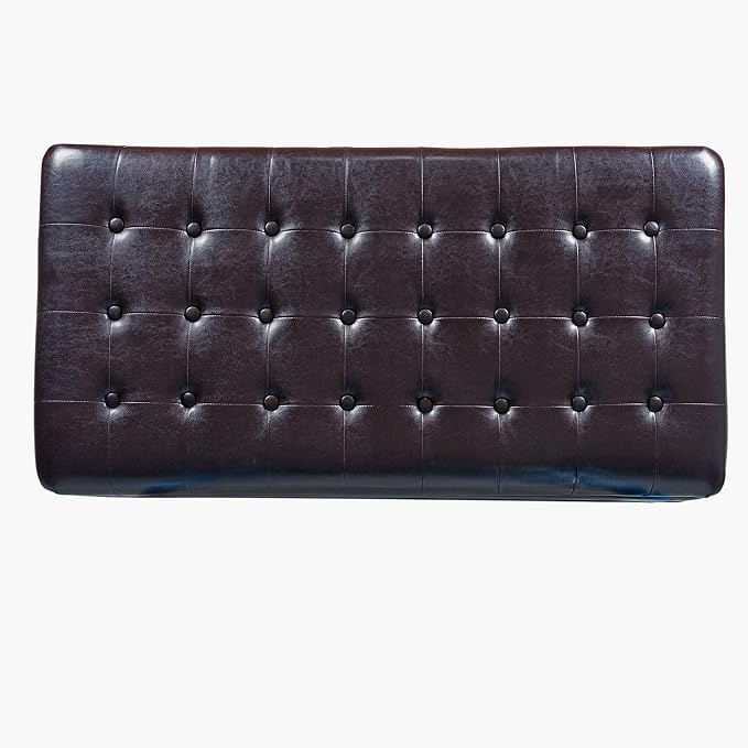 HomePop Deluxe Tufted Storage Bench with Hinged Lid, Espresso