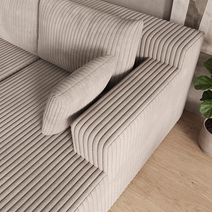 124 Inch Oversized Boneless Sectional Sofa Cloud Couch for Living Room - Symmetrical U Shaped Modular Couches Set with Double Chaise, No Assembly Floor Compression Sofa & Couch