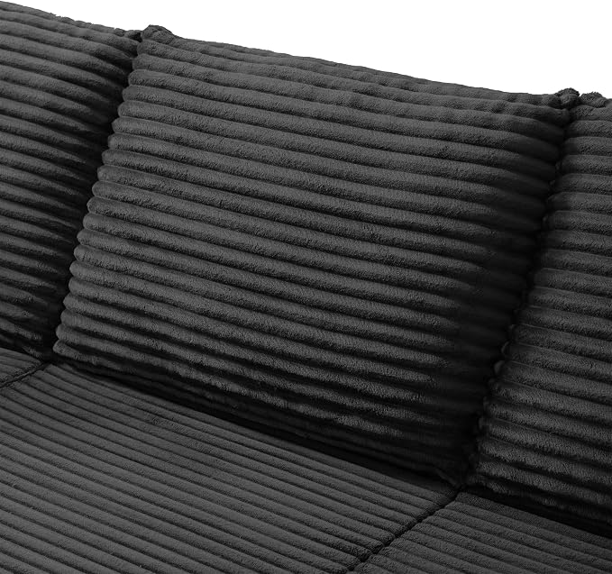 103" Boneless Modular Sectional Sofa Cloud Couch with Ottomans and Pillows, Convertible L/U Shaped Corner Sofa, Full Foam Deep Seat Compressed Couch for Living Room, Apartment