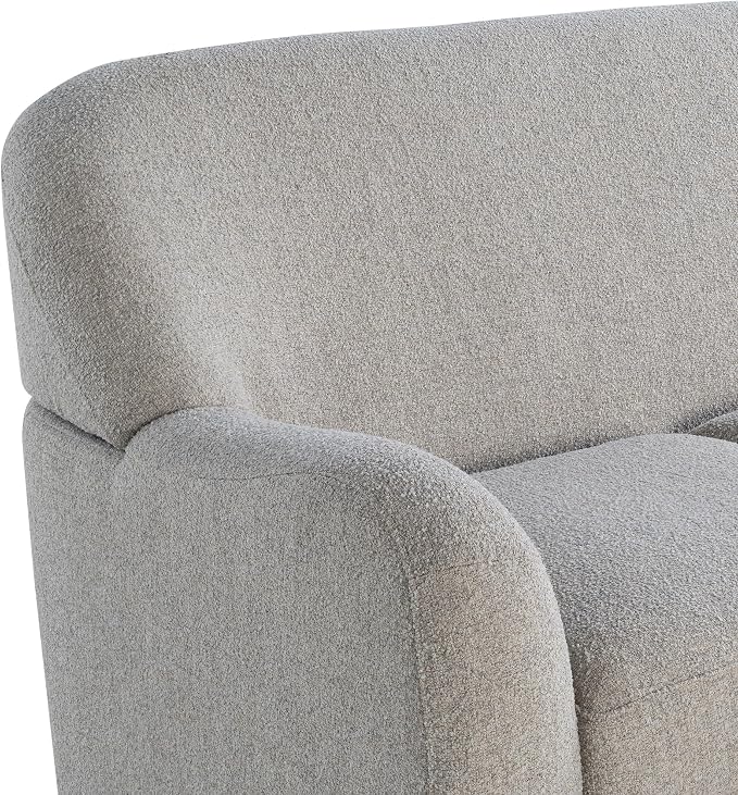 Studio Living® Jennifer 57.1" Loveseat, Modern Style, Pocket Coil Comfort, Natural Wood Legs, Boucle Fabric, Pebble
