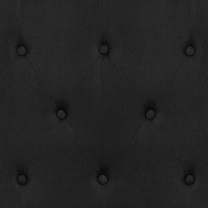 EMMA + OLIVER Tufted Upholstered Queen Size Headboard in Black Fabric