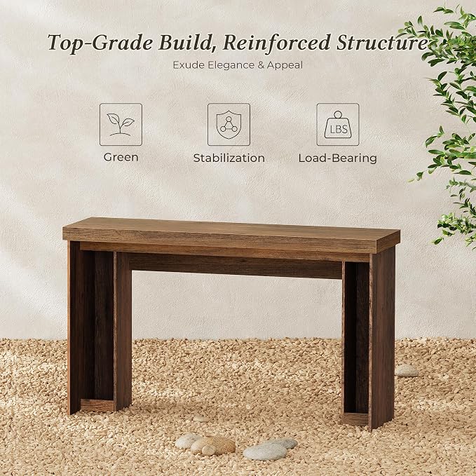 Huuger 54 Inch Entryway Table, Retangular Console Table, Farmhouse Sofa Table Behind the Couch, Long for Entrance, Hallway, Foyer, Living Room, Rustic Brown