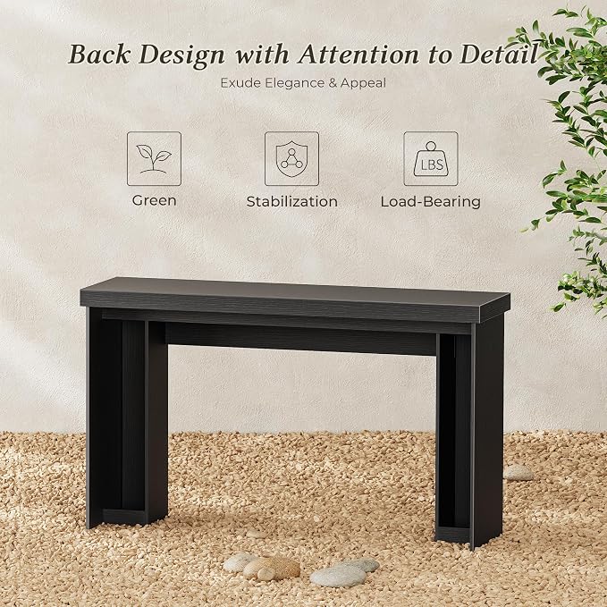 Huuger 54 Inch Entryway Table, Retangular Console Table, Farmhouse Sofa Table Behind the Couch, Long for Entrance, Hallway, Foyer, Living Room, Black