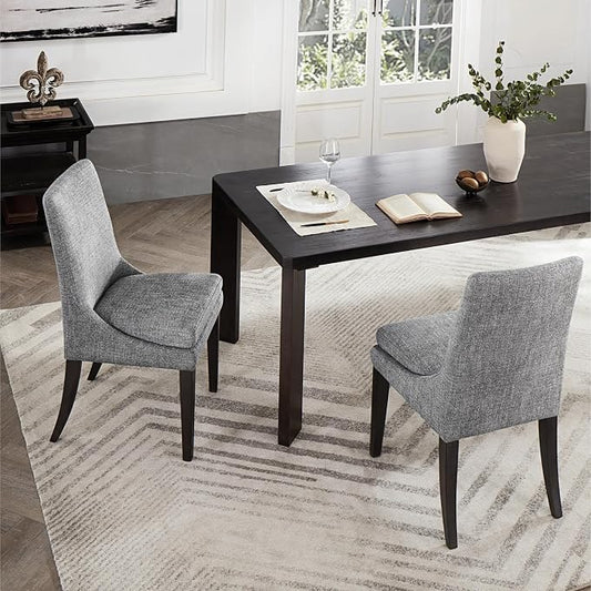 KISLOT Upholstered Dining Chairs Modern Sidechair Performance Fabric High Back Armlesschair for Diningroom Kitchen,Dark Grey,Set of 2(1 Box)