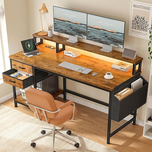 DurayLoly 48" Small Gaming Desk with Remote Control RGB Light for Teen Gamer,10m Full-Color Strip with Wireless Remote,20 Dynamic & 20 Lighting Modes, Effortless Control to Level Up Your Gaming Vibe
