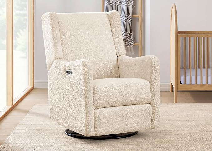 Delta Children Mercer Electronic Power Recliner and Swivel Glider with USB-A and Type-C Ports - Greenguard Gold Certified - Stain-Resistant Performance Fabric is Oeko-TEX Standard 100 Certified, Shell