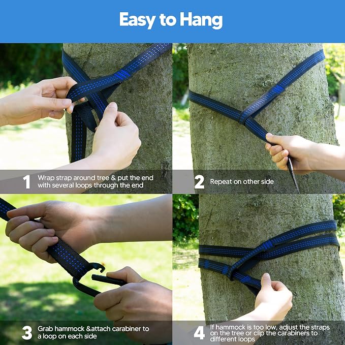 SUNCREAT Hammocks Camping Hammock, Travel Hammock Lightweight Portable, Blue