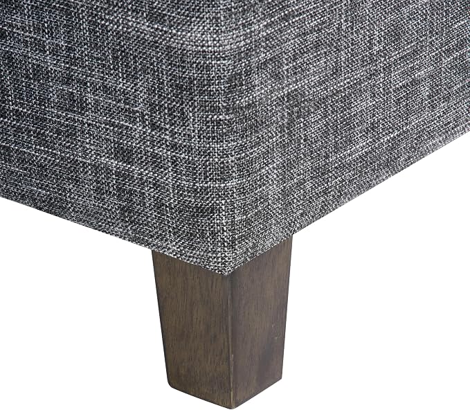 HomePop 18" Classic Square Storage Ottoman - Slate Grey