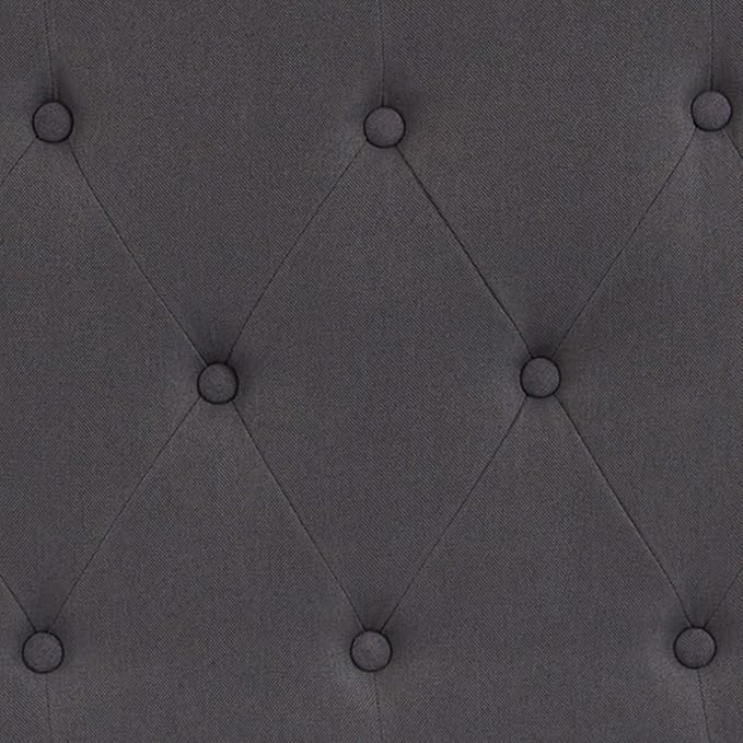 EMMA + OLIVER Tufted Upholstered King Size Headboard in Dark Gray Fabric