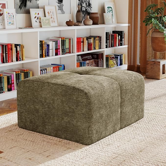 35.4" Foam Filled, No Assembly Required, Suitable for Living Room, Home and Bedroom, for Boneless Sofa, Khaki