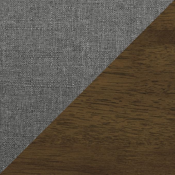 Lexicon Mid Century Modern Accent Chair with Solid Wood Frame in Walnut Finish, Upholstered Living Room Lounge Arm Chair, Thick and Comfy Innerspring Seat Cushion, Linen-Look Fabric, Gray