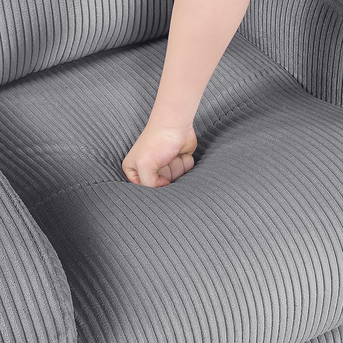 Lexicon Power Lift Recliner Chair for Elderly with Remote Control, Gentle Lift Motion, Side Pocket Armrest, Corduroy Upholstered Electric Recliner for Living Room/Bedroom, Easy Assembly, Dark Gray