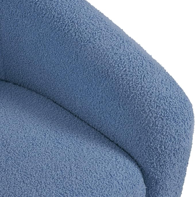 Topeakmart Barrel Chair, Soft Sherpa Accent Chair Side Chair Club Chair Modern Style Deep Seating Barrel Armchair for Living Room Furniture Reading Room Bedroom, Blue