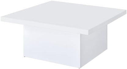 Coaster Devar 35.5-Inch Square Coffee Table White High Gloss 710898